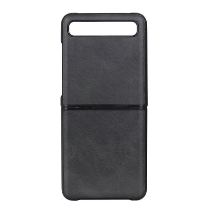 For Galaxy Z Flip Two-color Cow Leather Texture Folding Protective Case