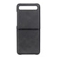 For Galaxy Z Flip Two-color Cow Leather Texture Folding Protective Case