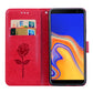 Rose Embossed Horizontal Flip PU Leather Case for Samsung Galaxy J4 Plus, with Holder & Card Slots & Wallet