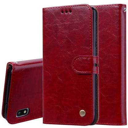Business Style Oil Wax Texture Horizontal Flip Leather Case for Galaxy A10, with Holder & Card Slots & Wallet
