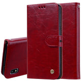 Business Style Oil Wax Texture Horizontal Flip Leather Case for Galaxy A10, with Holder & Card Slots & Wallet
