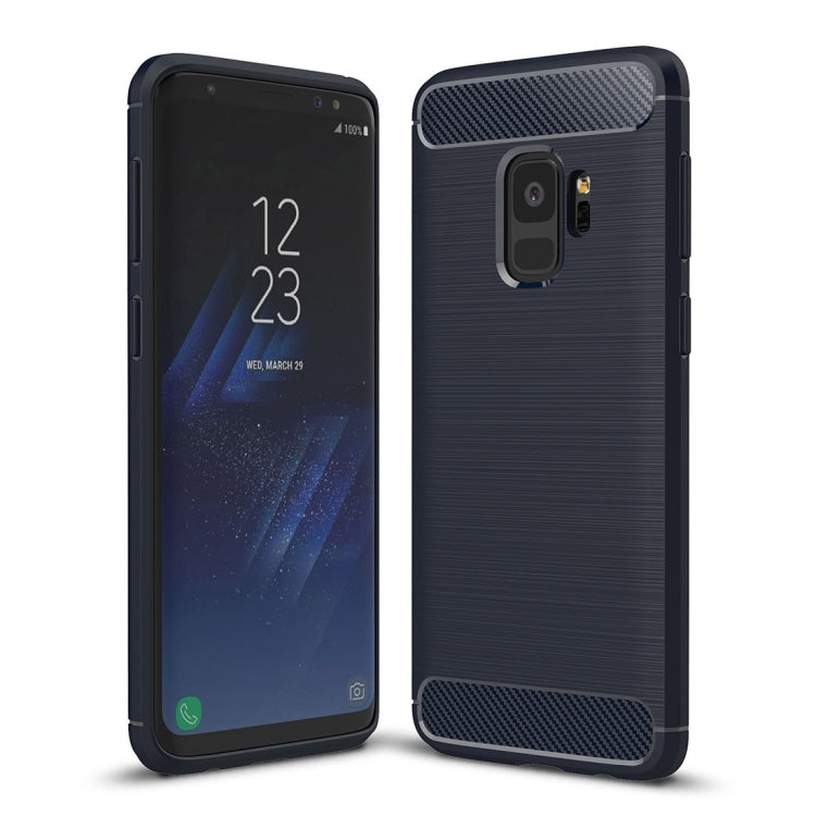 For Galaxy S9 Brushed Carbon Fiber Texture Soft TPU Anti-skip Protective Cover Back Case, For Galaxy S9, For Samsung Galaxy S9