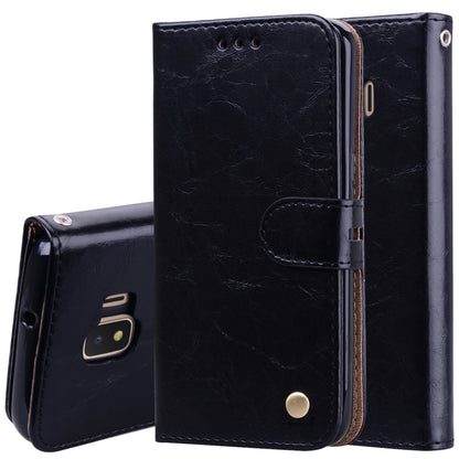 Business Style Oil Wax Texture Horizontal Flip Leather Case for Galaxy J2 Core, with Holder & Card Slots & Wallet