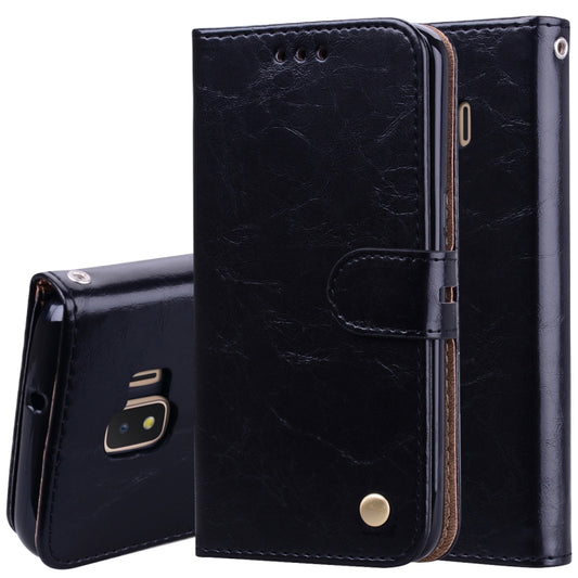 Business Style Oil Wax Texture Horizontal Flip Leather Case for Galaxy J2 Core, with Holder & Card Slots & Wallet