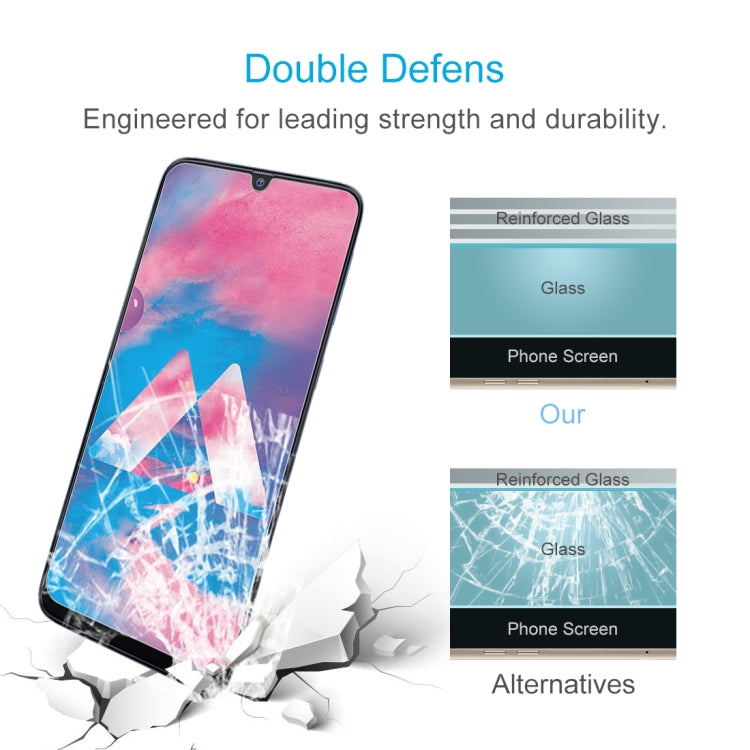 For Samsung Galaxy A40s 2 PCS Half-screen Transparent Tempered Glass Film