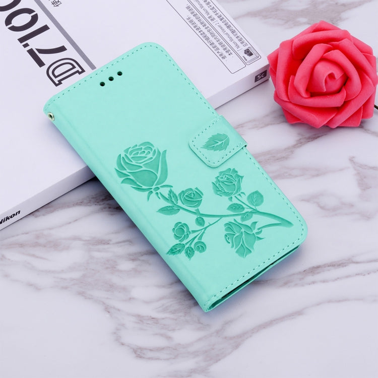 Rose Embossed Horizontal Flip PU Leather Case for Galaxy A10, with Holder & Card Slots & Wallet