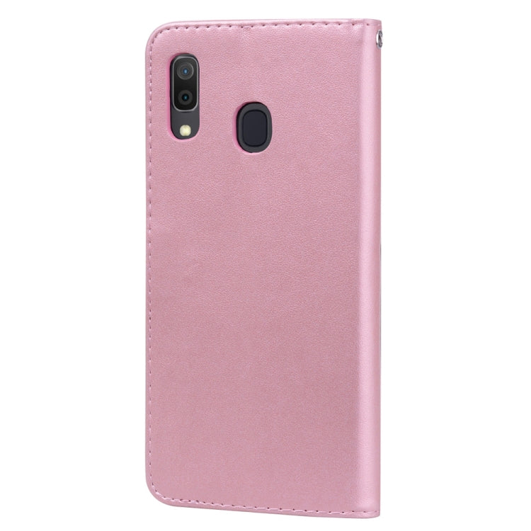 Rose Embossed Horizontal Flip PU Leather Case for Galaxy A30 / A20, with Holder & Card Slots & Wallet