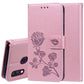 Rose Embossed Horizontal Flip PU Leather Case for Galaxy A40, with Holder & Card Slots & Wallet