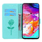 Rose Embossed Horizontal Flip PU Leather Case for Galaxy A70, with Holder & Card Slots & Wallet