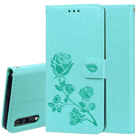 Rose Embossed Horizontal Flip PU Leather Case for Galaxy A70, with Holder & Card Slots & Wallet