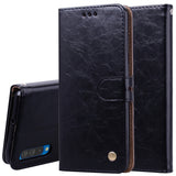 Business Style Oil Wax Texture Horizontal Flip Leather Case for Galaxy A50, with Holder & Card Slots & Wallet