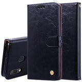 Business Style Oil Wax Texture Horizontal Flip Leather Case for Galaxy A30, with Holder & Card Slots & Wallet