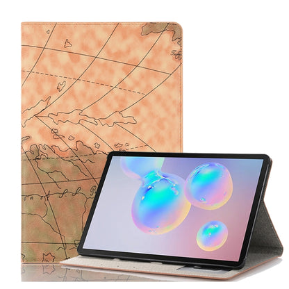 For Galaxy Tab S6 T860 / T865 Map Texture Horizontal Flip Leather Case with Holder & Card Slots & Wallet, Random Texture Delivery, For Galaxy Tab S6 T860 / T865