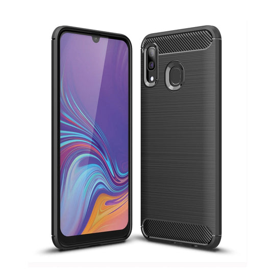 Brushed Texture Carbon Fiber TPU Case for Galaxy A40, For Galaxy A40