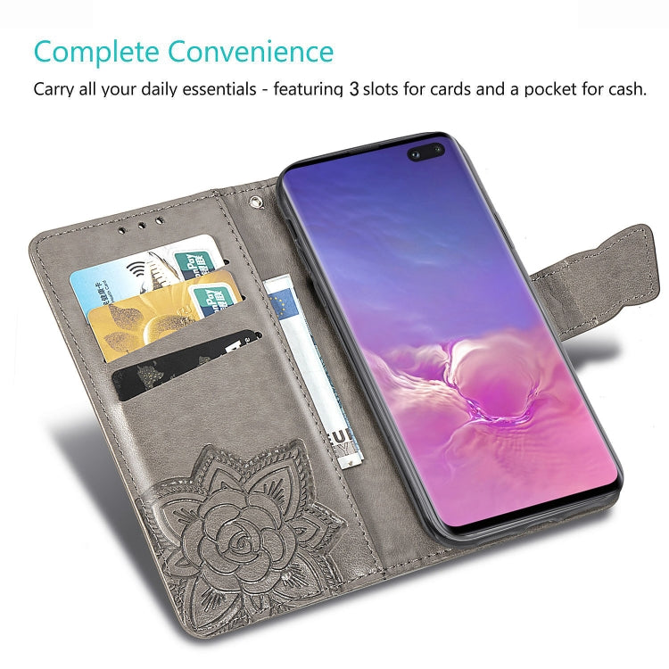 Butterfly Love Flowers Embossing Horizontal Flip Leather Case for Galaxy S10+, with Holder & Card Slots & Wallet & Lanyard, For Galaxy S10+