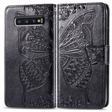 Butterfly Love Flowers Embossing Horizontal Flip Leather Case for Galaxy S10+, with Holder & Card Slots & Wallet & Lanyard, For Galaxy S10+