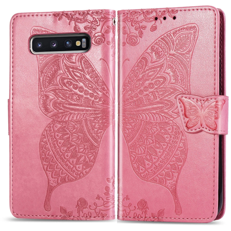 Butterfly Love Flowers Embossing Horizontal Flip Leather Case for Galaxy S10+, with Holder & Card Slots & Wallet & Lanyard, For Galaxy S10+