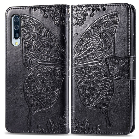 Butterfly Love Flowers Embossing Horizontal Flip Leather Case for Galaxy A70, with Holder & Card Slots & Wallet & Lanyard, For Galaxy A70