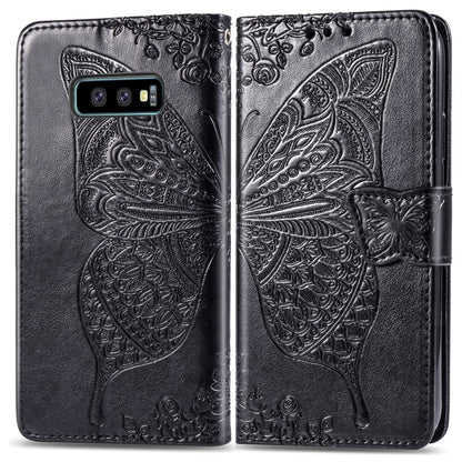 Butterfly Love Flowers Embossing Horizontal Flip Leather Case for Galaxy S10e, with Holder & Card Slots & Wallet & Lanyard, For Galaxy S10e