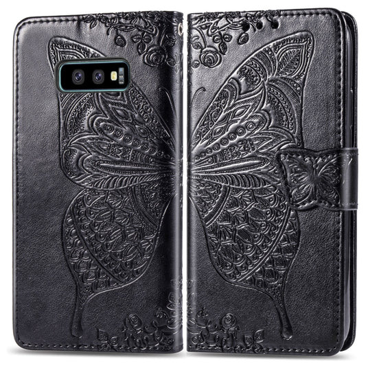 Butterfly Love Flowers Embossing Horizontal Flip Leather Case for Galaxy S10e, with Holder & Card Slots & Wallet & Lanyard, For Galaxy S10e