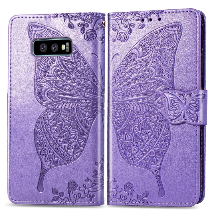 Butterfly Love Flowers Embossing Horizontal Flip Leather Case for Galaxy S10e, with Holder & Card Slots & Wallet & Lanyard, For Galaxy S10e