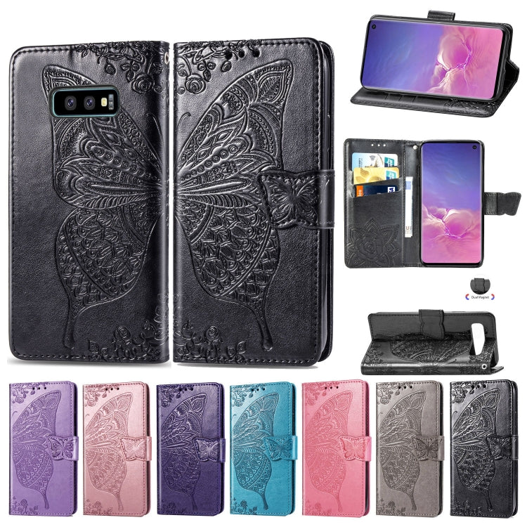 Butterfly Love Flowers Embossing Horizontal Flip Leather Case for Galaxy S10e, with Holder & Card Slots & Wallet & Lanyard, For Galaxy S10e