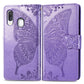 Butterfly Love Flowers Embossing Horizontal Flip Leather Case for Galaxy A40, with Holder & Card Slots & Wallet & Lanyard, For Galaxy A40