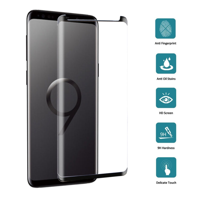 For Galaxy S9 9H Surface Hardness 3D Curved Edge Anti-scratch Non-full Screen HD Tempered Glass Screen Protector