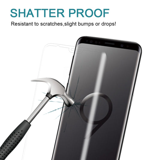 For Galaxy S9+ 9H Surface Hardness 3D Curved Edge Anti-scratch Full Screen HD Tempered Glass Screen Protector