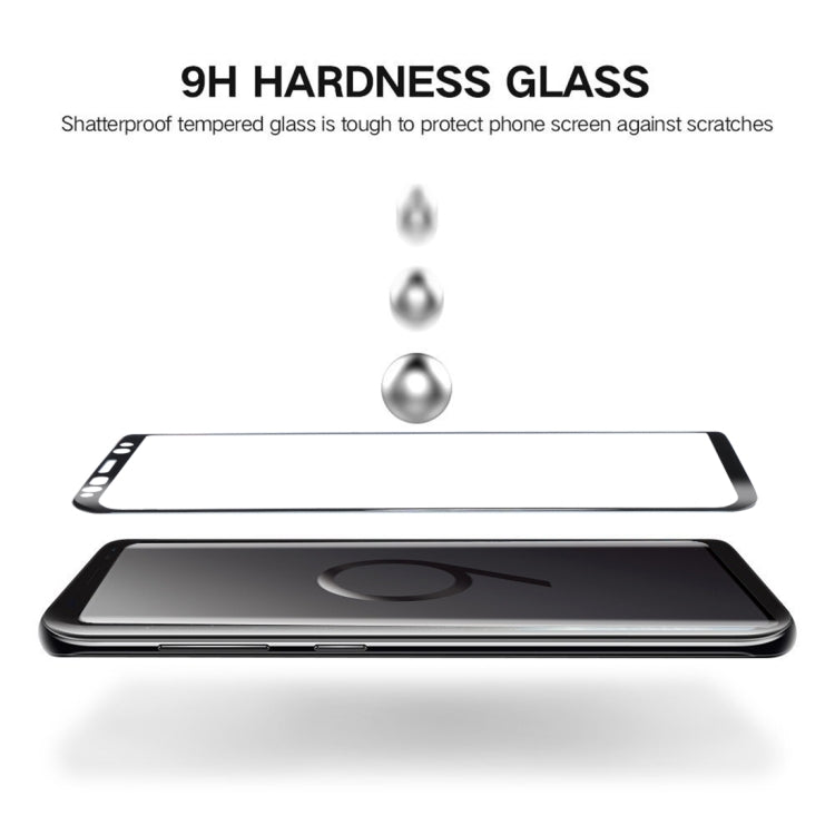 25 PCS For Galaxy S9 0.33mm 9H Surface Hardness 3D Curved Edge Anti-scratch Full Screen HD Fully Adhesive Glass Screen Protector
