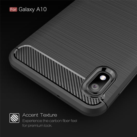 Brushed Texture Carbon Fiber Shockproof TPU Case for Galaxy A10