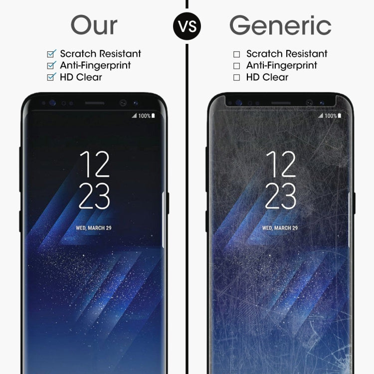 Full Glue Full Screen Curved Case Friendly Tempered Glass Film  For Galaxy S8 / G950, For Galaxy S8 Adhesive Black Frame