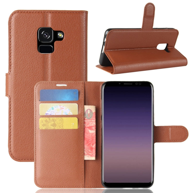 For Galaxy A8 (2018) Litchi Texture Horizontal Flip Leather Case with Holder & Card Slots & Wallet, For Galaxy A8 (2018)