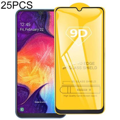 25 PCS For Galaxy A50s 9D Full Glue Full Screen Tempered Glass Film, For Galaxy A50s