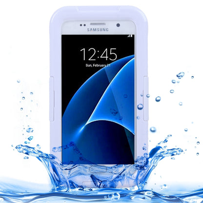 For Galaxy S7 / G930 IPX8 Plastic + Silicone Transparent Waterproof Protective Case with Lanyard