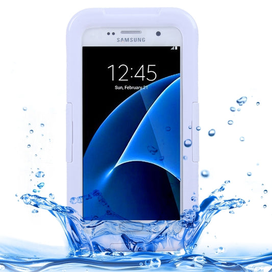 For Galaxy S7 / G930 IPX8 Plastic + Silicone Transparent Waterproof Protective Case with Lanyard