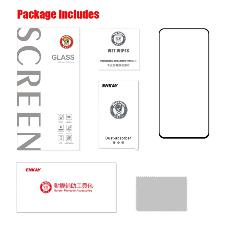 ENKAY Hat-prince Full Glue 0.26mm 9H 2.5D Tempered Glass Film for Galaxy A80