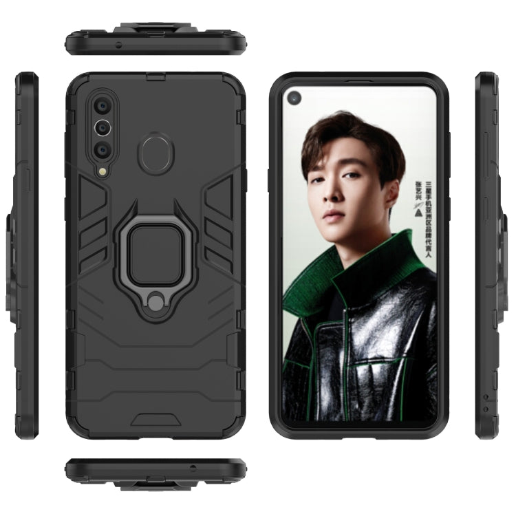 PC + TPU Shockproof Protective Case with Magnetic Ring Holder for Galaxy A8s