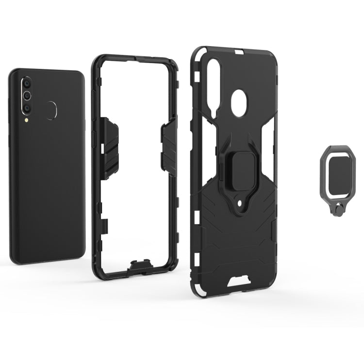 PC + TPU Shockproof Protective Case with Magnetic Ring Holder for Galaxy A8s