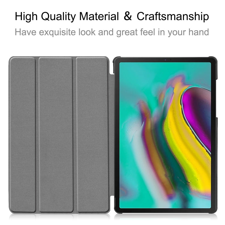 ENKAY High Quality PU Leather + Plastic Bottom Smart Case with Three-folding Holder for Samsung Galaxy Tab S5e 10.5 T720 / T725