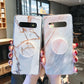 Marble Strip with Bracket TPU Mobile Phone Case for Samsung Galaxy S10 Plus Protection Back Cover