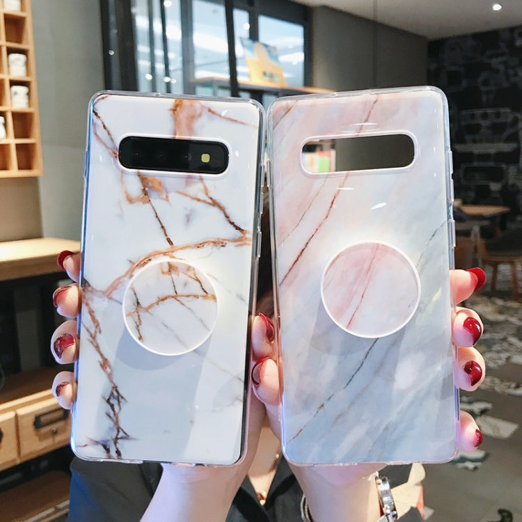 Marble Strip with Bracket TPU Mobile Phone Case for Samsung Galaxy S10 Plus Protection Back Cover