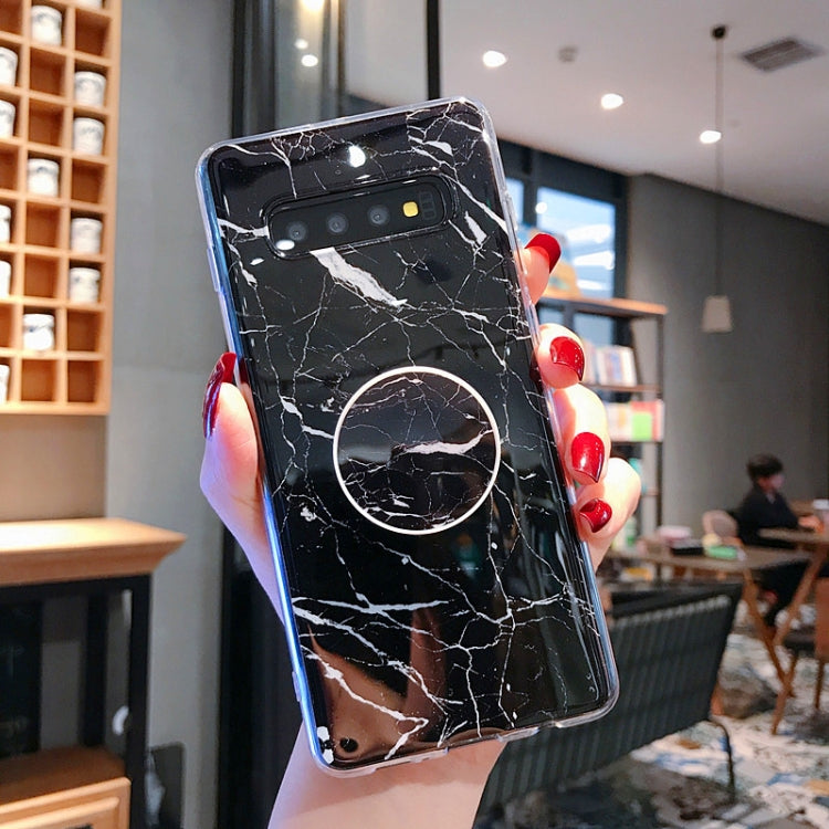 Marble Strip with Bracket TPU Mobile Phone Case for Samsung Galaxy S10 Plus Protection Back Cover
