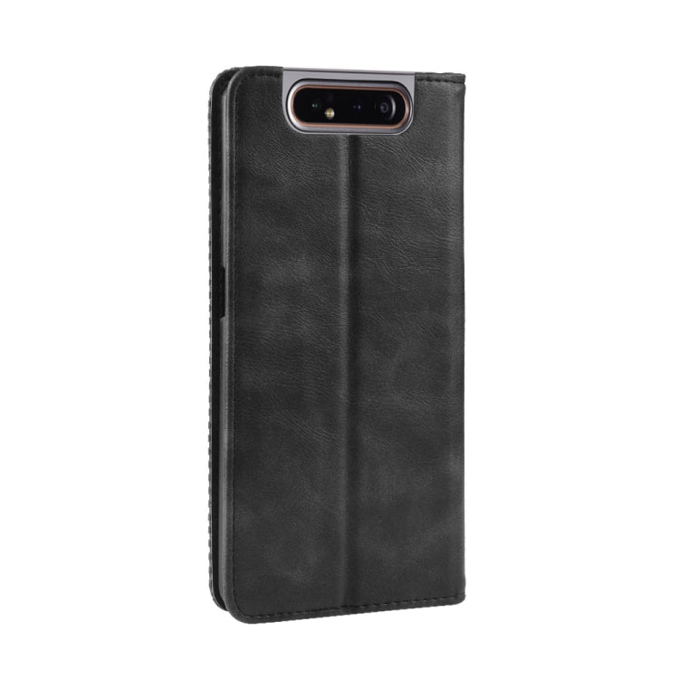 Magnetic Buckle Retro Crazy Horse Texture Horizontal Flip Leather Case for Samsung Galaxy A80(A90)   , with Holder & Card Slots & Photo Frame
