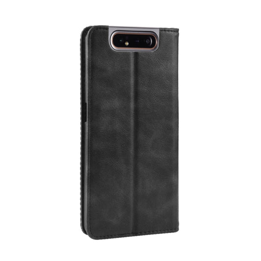 Magnetic Buckle Retro Crazy Horse Texture Horizontal Flip Leather Case for Samsung Galaxy A80(A90)   , with Holder & Card Slots & Photo Frame