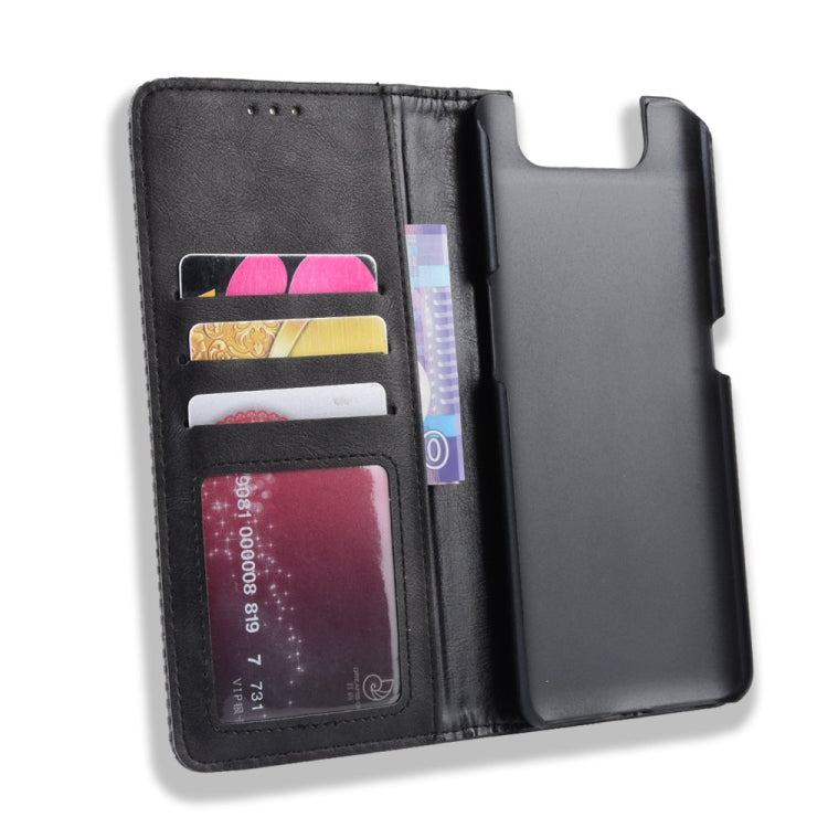 Magnetic Buckle Retro Crazy Horse Texture Horizontal Flip Leather Case for Samsung Galaxy A80(A90)   , with Holder & Card Slots & Photo Frame