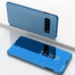 Electroplating Mirror Horizontal Flip Leather Case for Samsung Galaxy S10 5G with Holder
