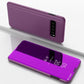 Electroplating Mirror Horizontal Flip Leather Case for Samsung Galaxy S10 5G with Holder