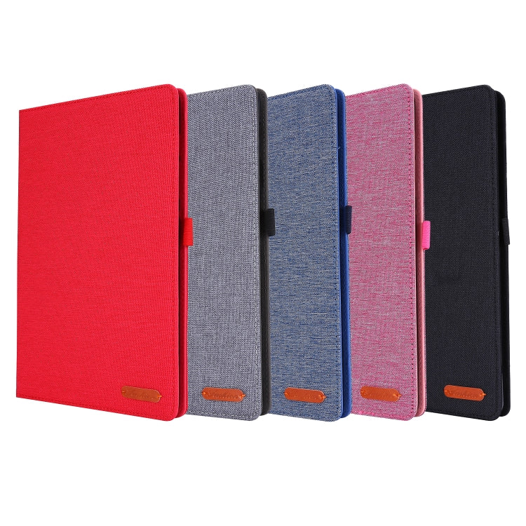 Horizontal Flip TPU + Fabric PU Leather Protective Case with Name Card Clip