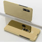 For Samsung Galaxy A01 Plated Mirror Horizontal Flip Leather Case with Holder